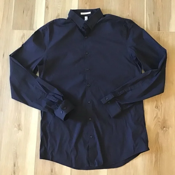 Calibrate Shirts | Calibrate Mens Slim Fit Button Up Shirt L | Color: Blue | Size: L | Lovenoni22'S Closet